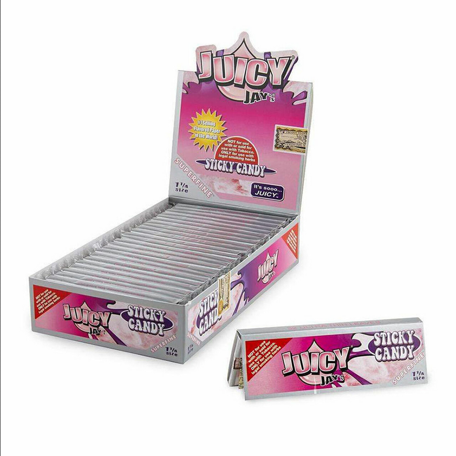 STICKY CANDY JUICY JAY'S ROLLING PAPER 24 PACKS 1 ¼ SIZE