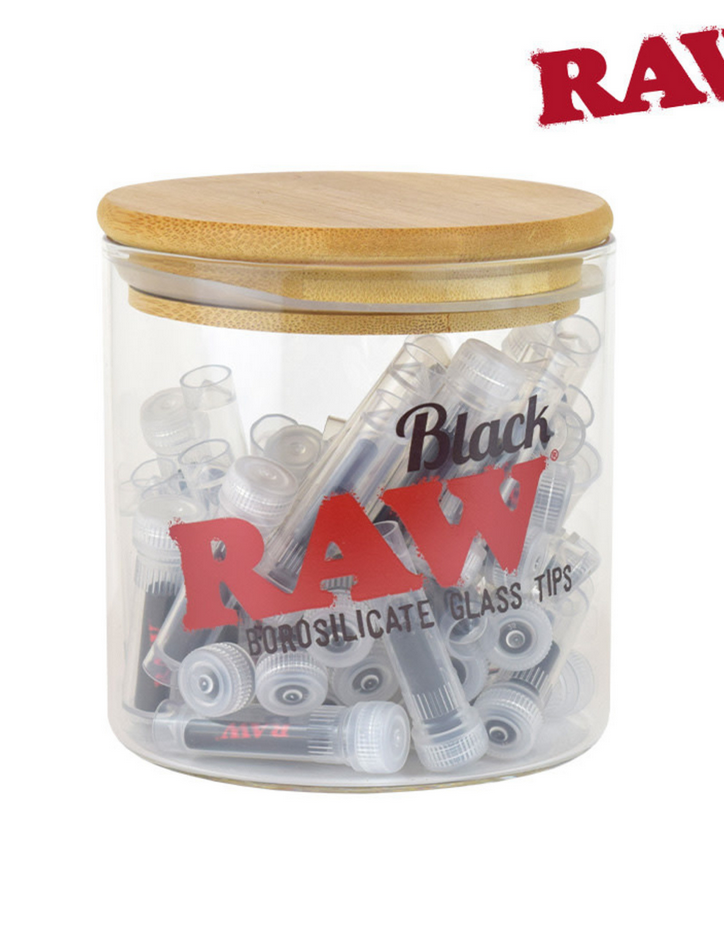 3X + 1 FREE OF RAW BLACK GLASS TIPS BOROSILICATE GLASS TIPS RAWTHENTIC