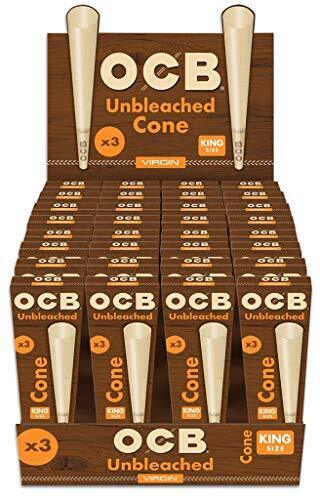 OCB VIRGIN UNBLEACHED CONES KING SIZE (32CT)