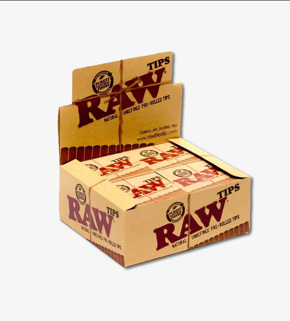 Full Box 20 Packs Raw Natural Unrefined Pre-Rolled Tips 21 Per Box 420 Total