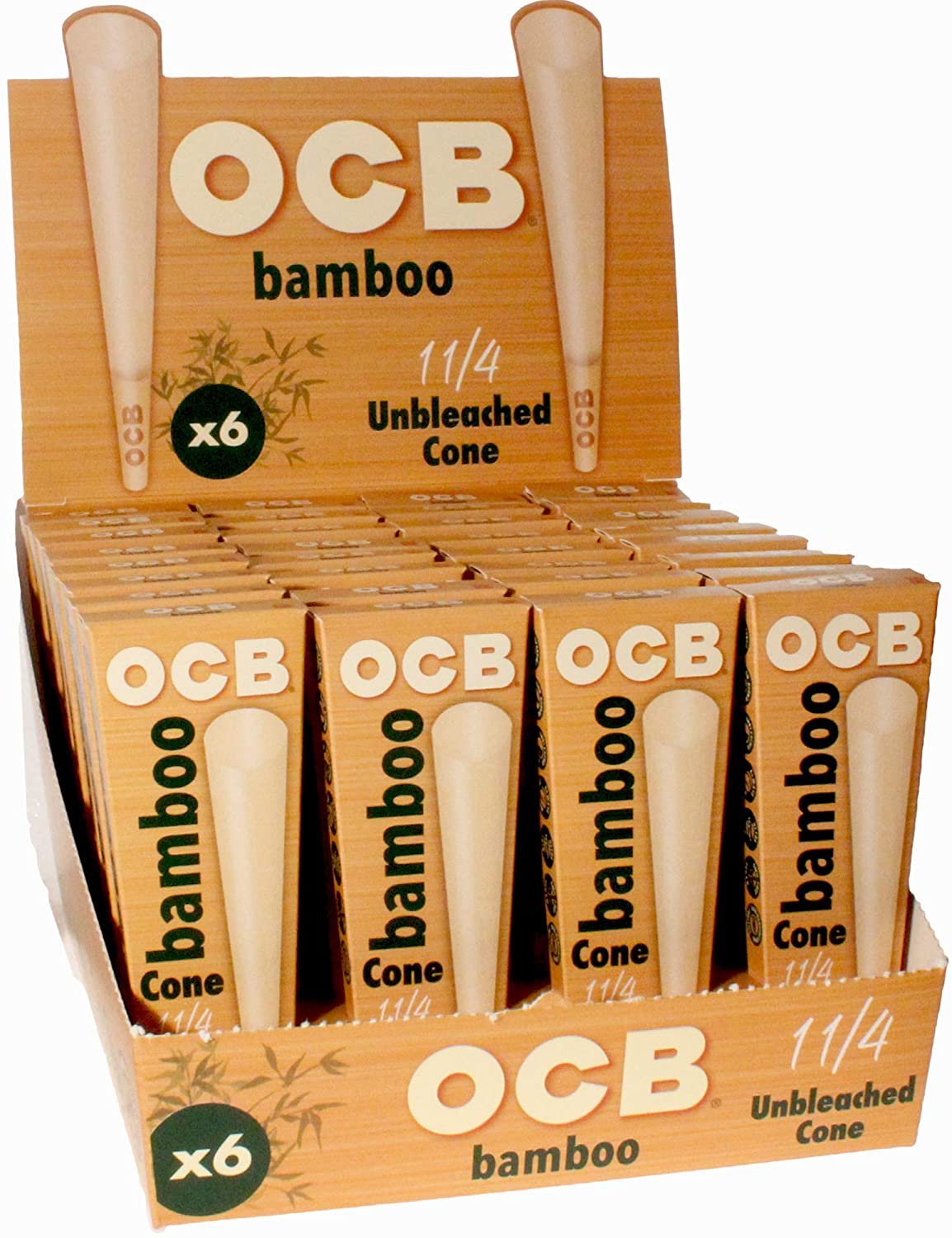 OCB BAMBOO UNBLEACHED CONES 1 ¼ SIZE (32 CT)