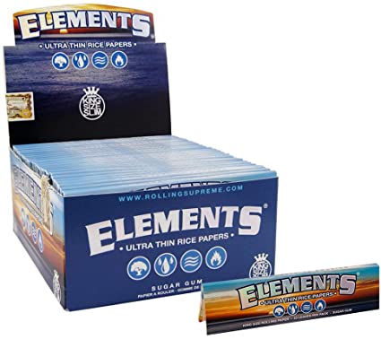 FULL BOX ELEMENTS ULTRA THIN RICE PAPER KING SIZE 50 PER BOX