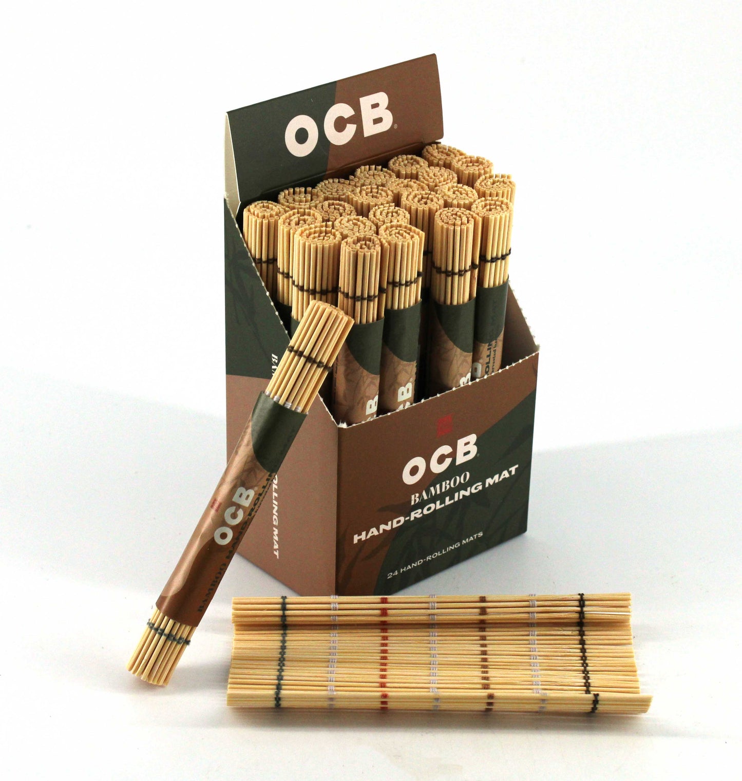 OCB BAMBOO HAND ROLLING MAT WORKS WITH ANY SIZED ROLLING PAPER (24 PACK)