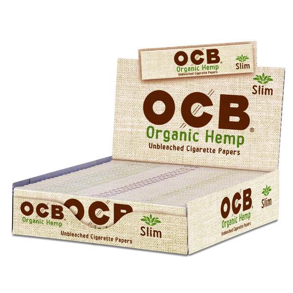 OCB ORGANIC HEMP UNBLEACHED ROLLING PAPERS SLIM 24 BOOKLETS
