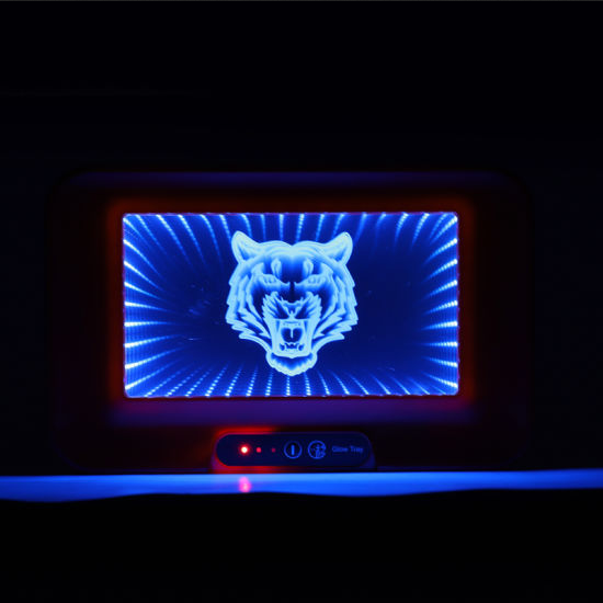 3D RGB LED LIGHT UP GLOW ROLLING TRAY with Speaker - 12 in. x 7 1/2 in.