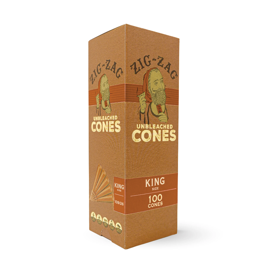 ZIG ZAG UNBLEACHED CONES KING SIZE WITH 100 CONES