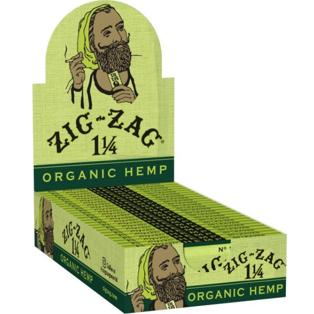FULL BOX ZIG-ZAG 1 ¼ ORGANIC HEMP PAPERS 24 BOOKLETS