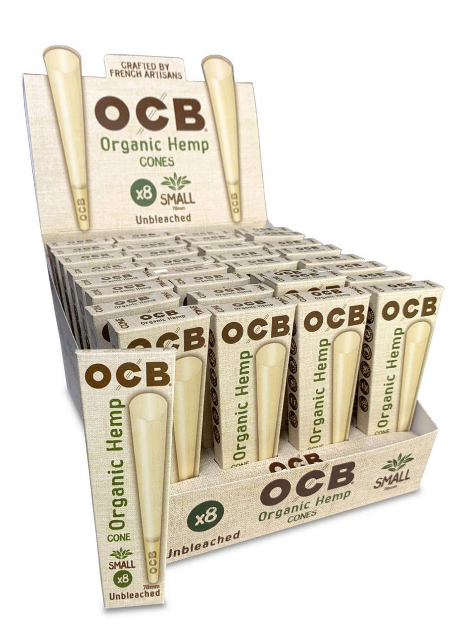 OCB UNBLEACHED ORGANIC HEMP CONES SMALL SIZE (32CT)