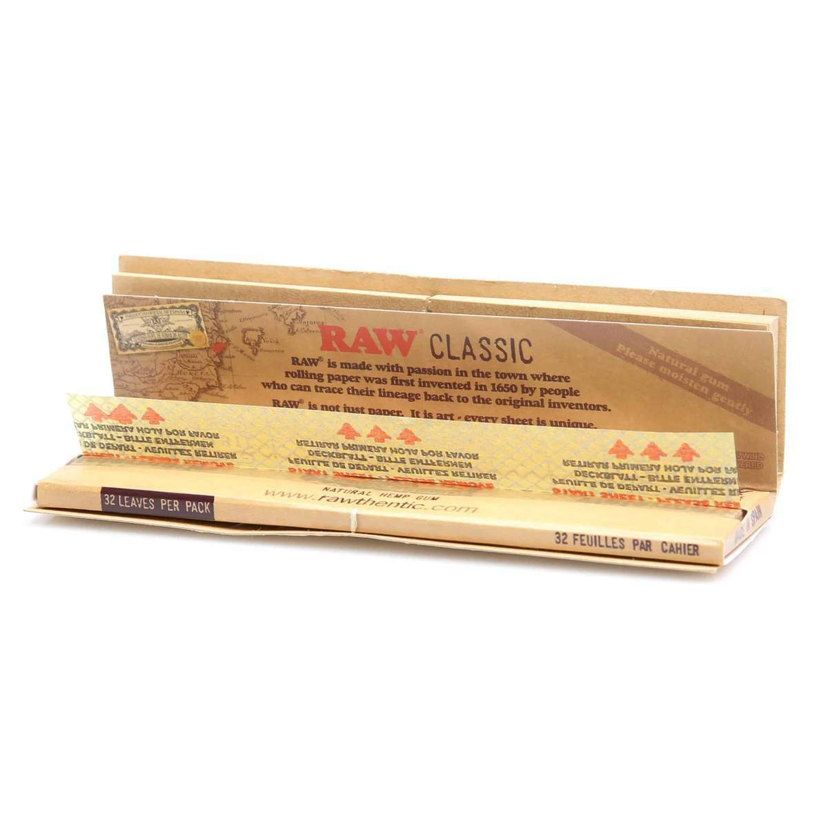 24 X RAW CONNOISSEUR KINGSIZE + TIPS NATURAL ROLLING UNREFINED PAPERS
