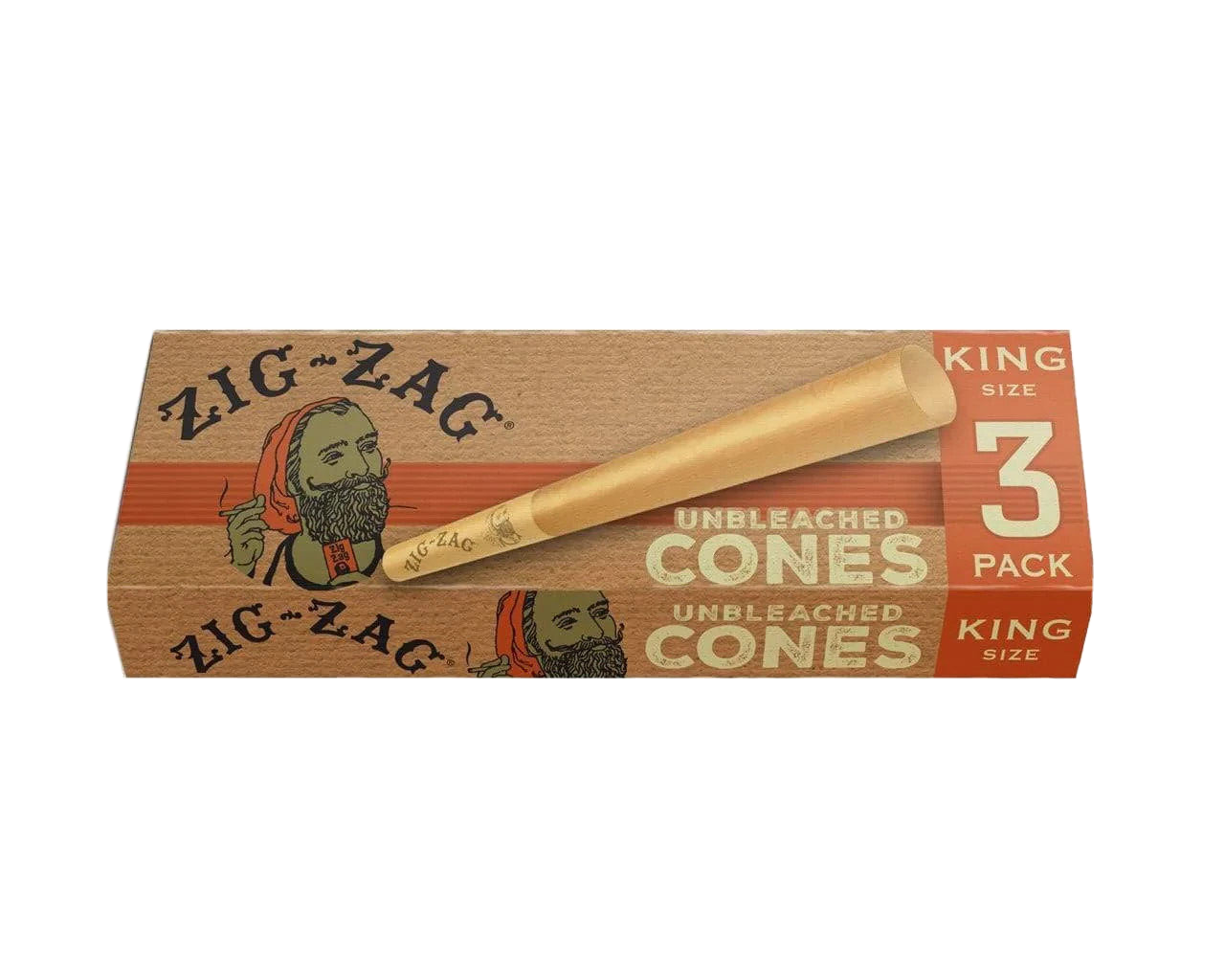 FULL BOX ZIG ZAG UNBLEACHED CONES KING SIZE 36 PACKS