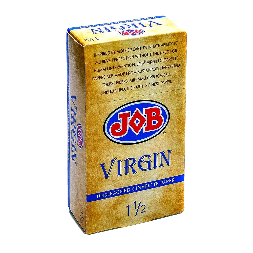 JOB VIRGIN ALL NATURAL ROLLING PAPERS 1 1/2 SIZE FULL BOX 24 BOOKLETS