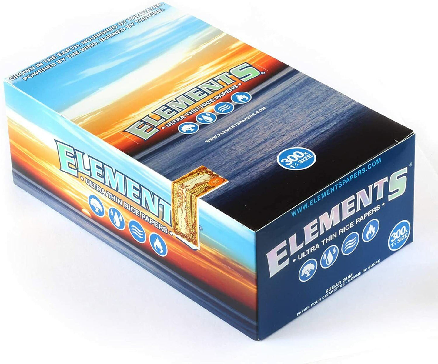 ELEMENTS 1 Box Elements 300x 1 1/4 Rolling Paper Ultra Thin Rice Papers