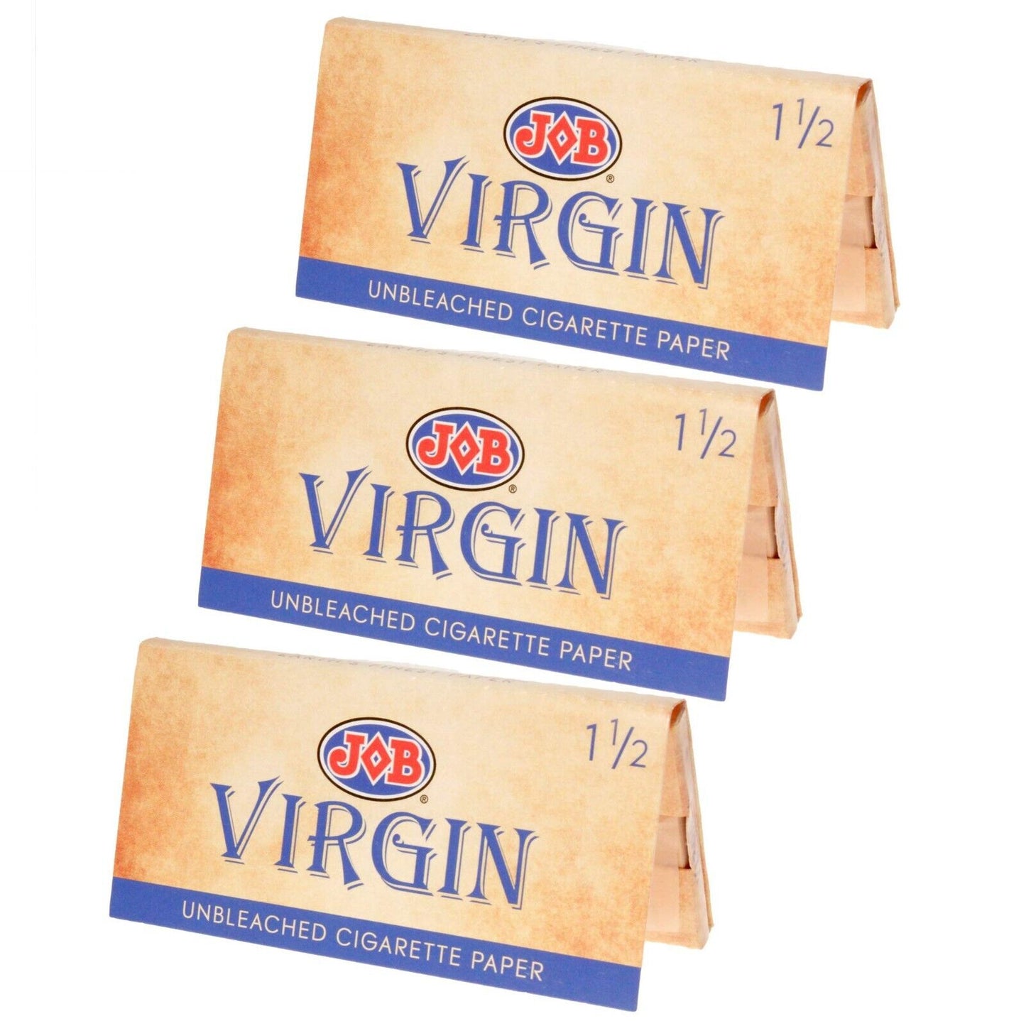 JOB VIRGIN ALL NATURAL ROLLING PAPERS 1 1/2 SIZE FULL BOX 24 BOOKLETS