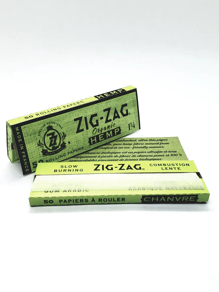 FULL BOX ZIG-ZAG 1 ¼ ORGANIC HEMP PAPERS 24 BOOKLETS