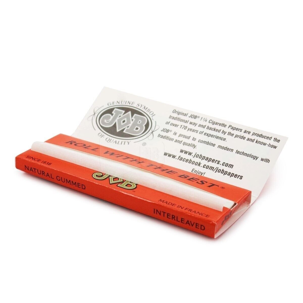 JOB ORANGE 1 1/4 SIZE SLOW BURNING CIGARETTE ROLLING PAPER 100 BOOKLETS