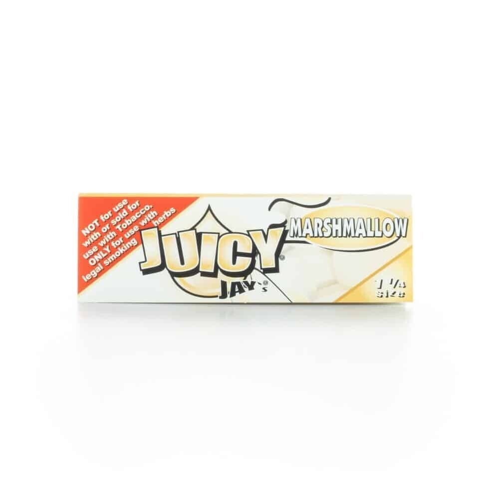 MARSHMALLOW JUICY JAY'S ROLLING PAPERS 24 PACKS 32 LEAVES/PACK 1 ¼ SIZE