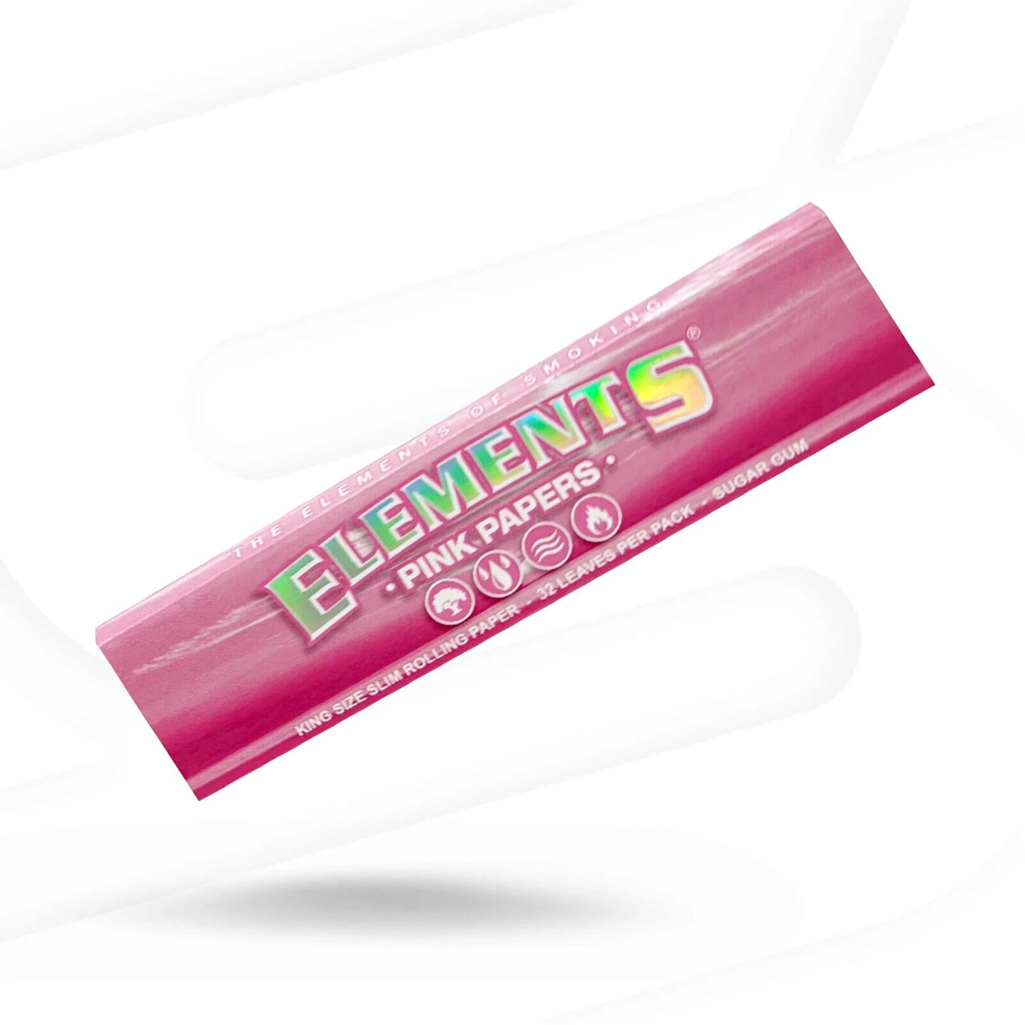 5X PACKS ELEMENTS PINK KING SIZE SLIM ROLLING PAPERS