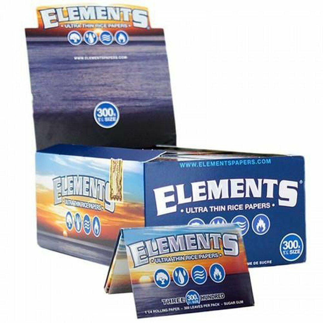 ELEMENTS 1 Box Elements 300x 1 1/4 Rolling Paper Ultra Thin Rice Papers