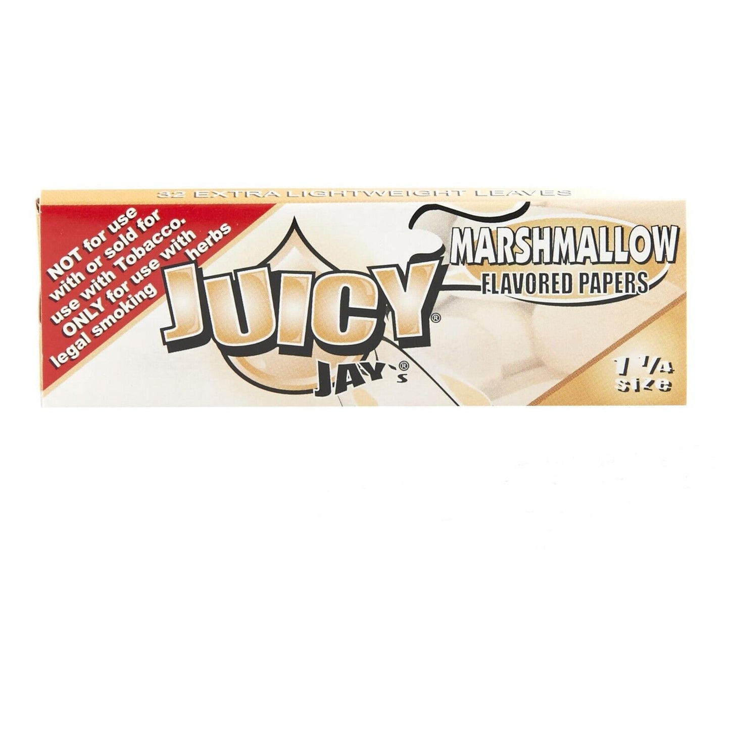 MARSHMALLOW JUICY JAY'S ROLLING PAPERS 24 PACKS 32 LEAVES/PACK 1 ¼ SIZE