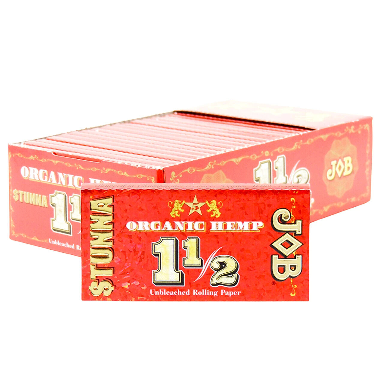 JOB $TUNNA ORGANIC HEMP 1 1/2 SIZE FULL BOX 24 BOOKLETS
