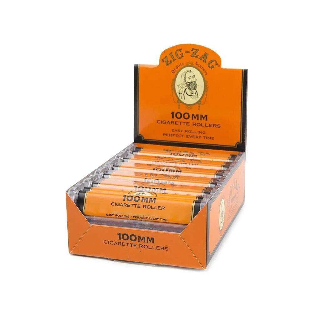 FULL BOX ZIG-ZAG 100 MM CIGARETTE ROLLERS ORANGE 12 PACKS
