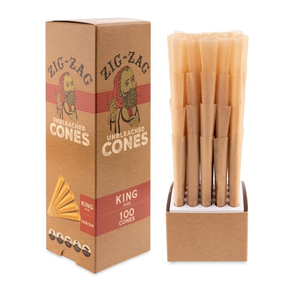 ZIG ZAG UNBLEACHED CONES KING SIZE WITH 100 CONES