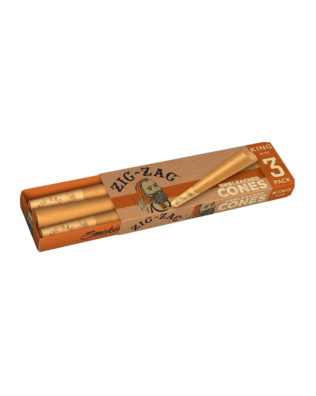 FULL BOX ZIG ZAG UNBLEACHED CONES KING SIZE 36 PACKS