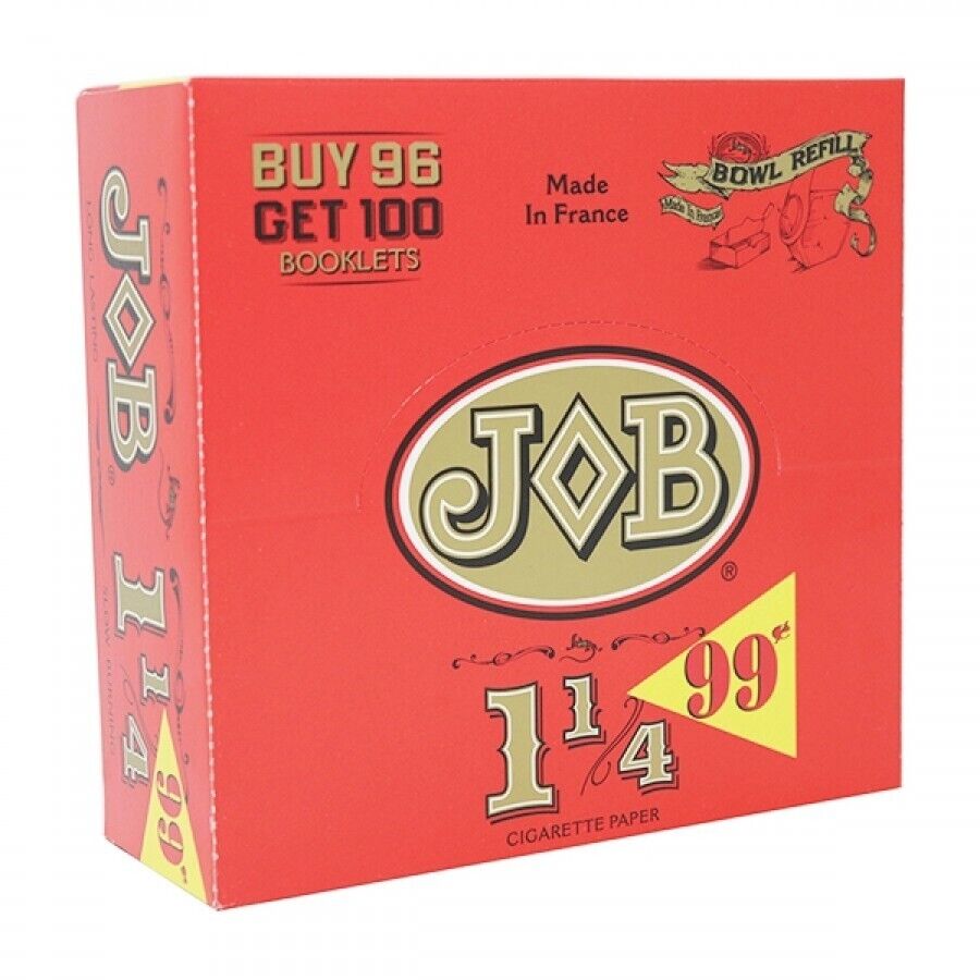 JOB ORANGE 1 1/4 SIZE SLOW BURNING CIGARETTE ROLLING PAPER 100 BOOKLETS