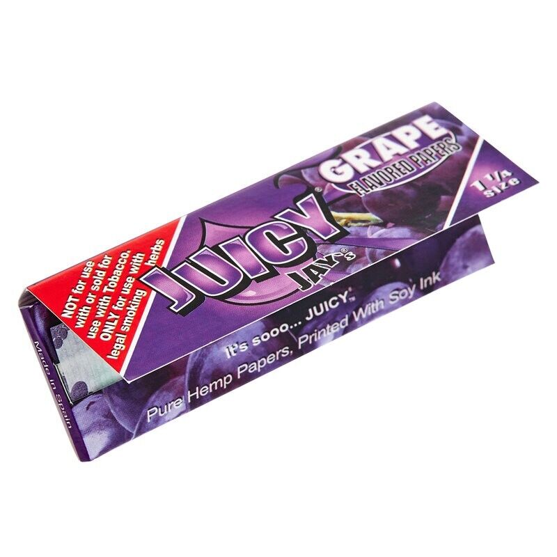 GRAPE JUICY JAY'S ROLLING PAPERS 24 PACKS 32 LEAVES/PACK 1 ¼ SIZE