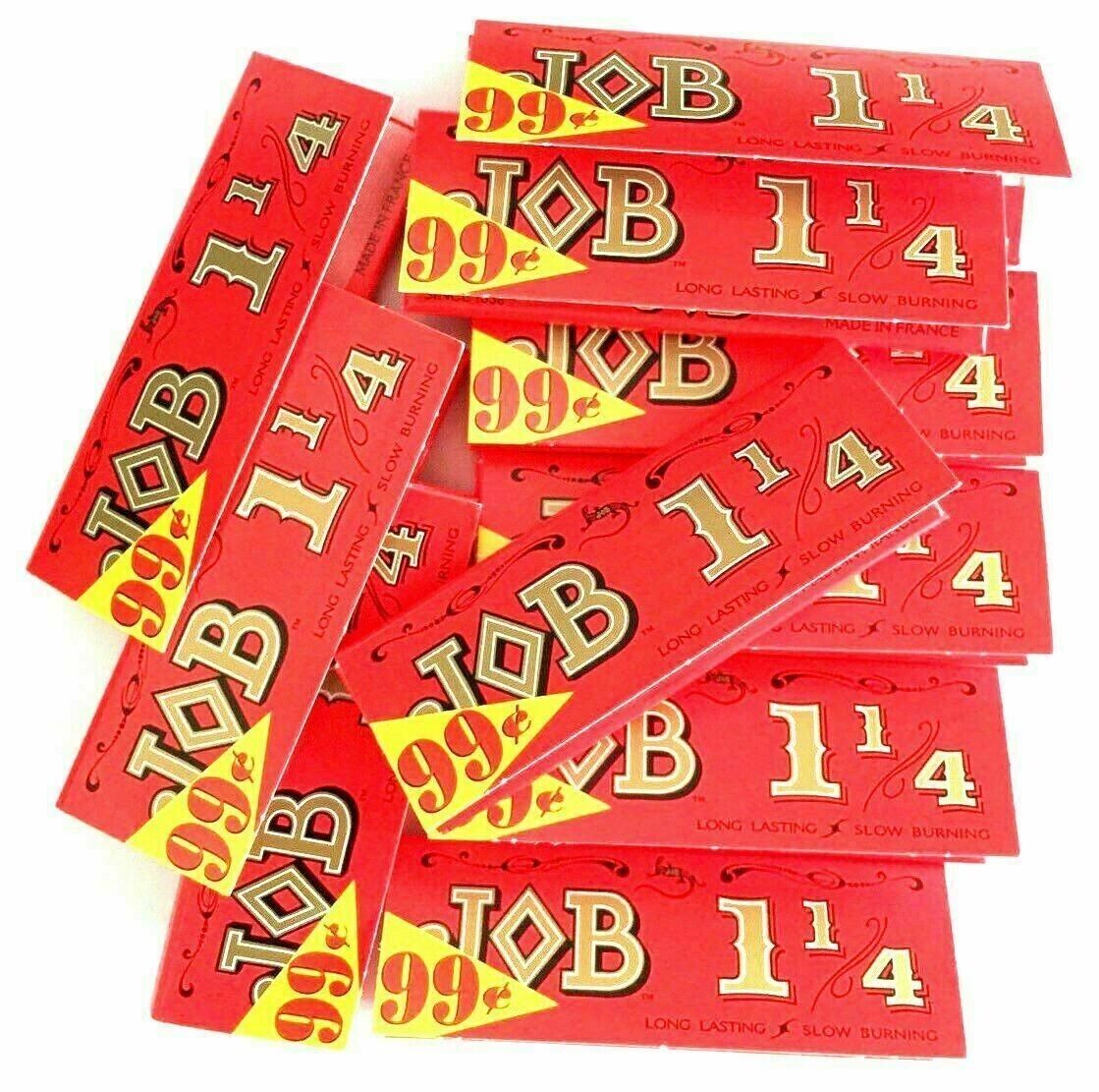 JOB ORANGE 1 1/4 SIZE SLOW BURNING CIGARETTE ROLLING PAPER 100 BOOKLETS