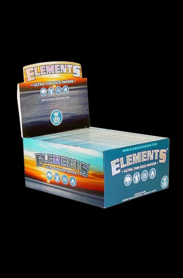 FULL BOX ELEMENTS ULTRA THIN RICE PAPER KING SIZE 50 PER BOX