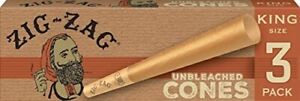 FULL BOX ZIG ZAG UNBLEACHED CONES KING SIZE 36 PACKS