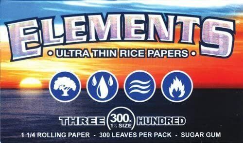 ELEMENTS 1 Box Elements 300x 1 1/4 Rolling Paper Ultra Thin Rice Papers