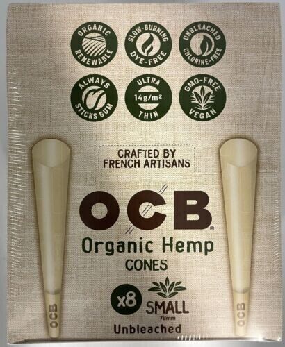 OCB UNBLEACHED ORGANIC HEMP CONES SMALL SIZE (32CT)