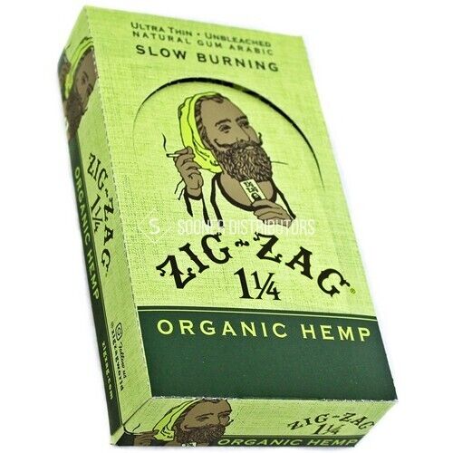 FULL BOX ZIG-ZAG 1 ¼ ORGANIC HEMP PAPERS 24 BOOKLETS