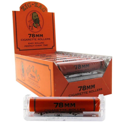 FULL BOX ZIG-ZAG 78 MM CIGARETTE ROLLERS ORANGE 12 PACKS