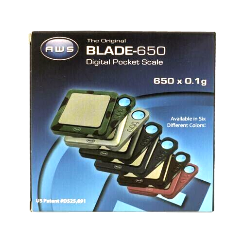 AWS BLADE-650 DIGITAL POCKET SCALES W RETRACTABLE DISPLAYS 650 X 0.1G