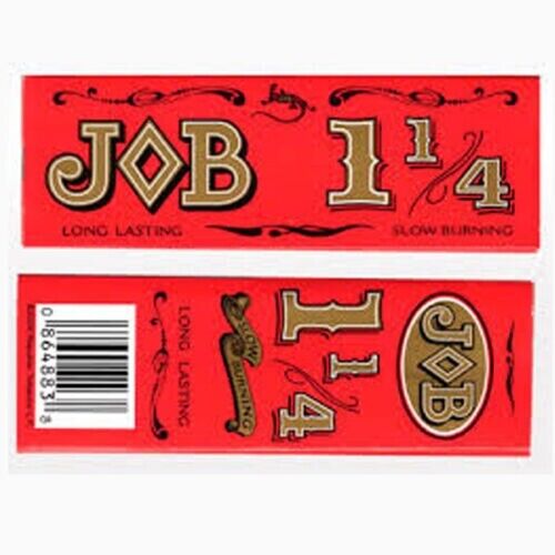 JOB ORANGE 1 1/4 SIZE SLOW BURNING CIGARETTE ROLLING PAPER 100 BOOKLETS