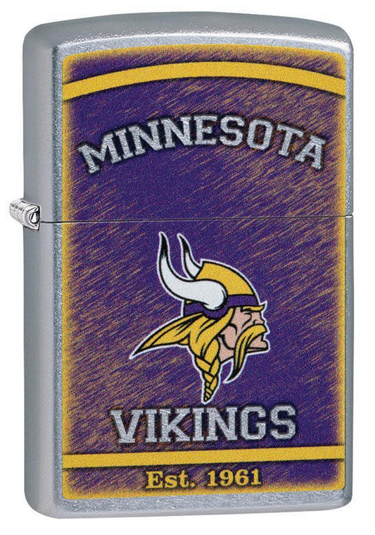 ZIPPO ®NFL MN VIKINGS LIGHTER, NEW ADDITION, STREET CHROME ZIPPO LIGHTER