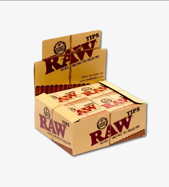 Full Box 20 Packs Raw Natural Unrefined Pre-Rolled Tips 21 Per Box  420 Total