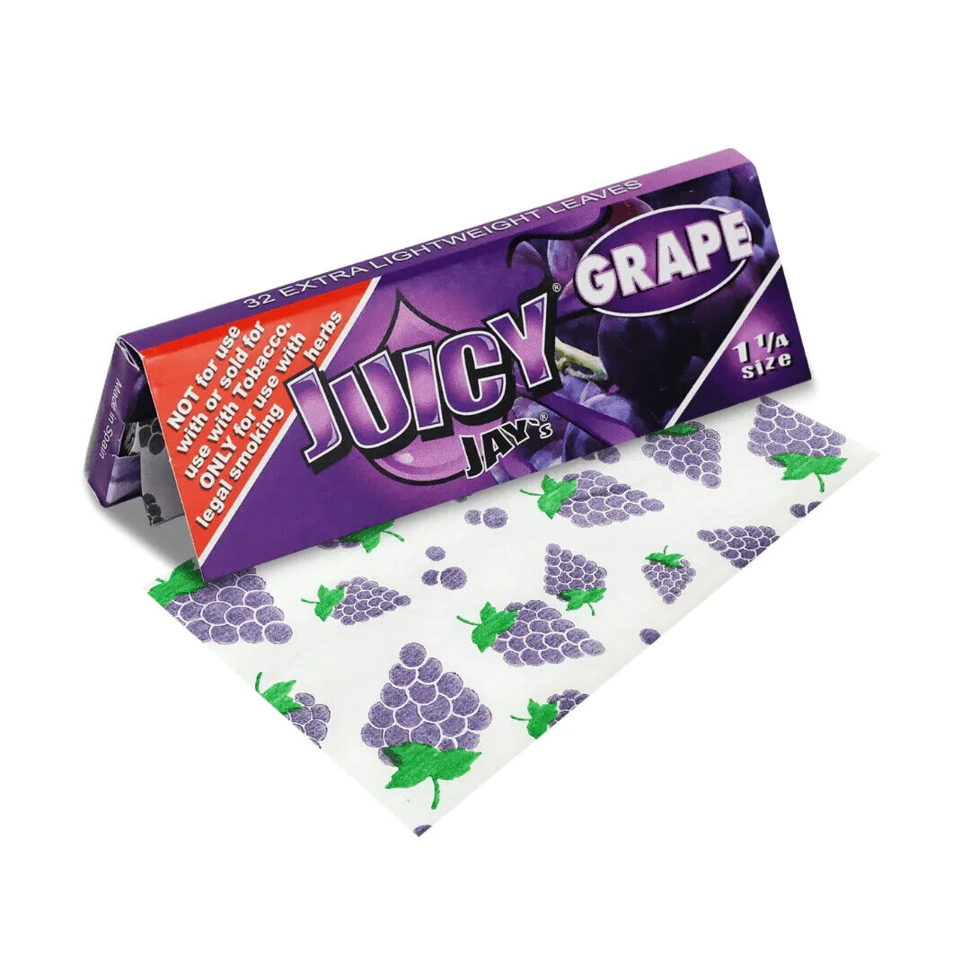 GRAPE JUICY JAY'S ROLLING PAPERS 24 PACKS 32 LEAVES/PACK 1 ¼ SIZE