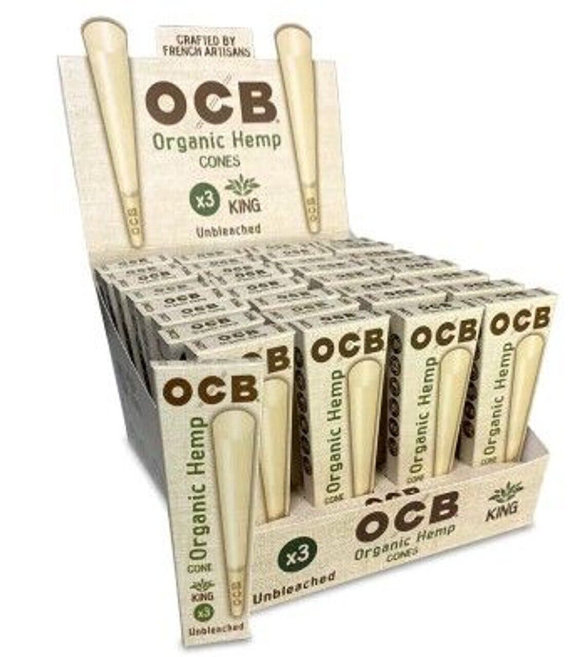 OCB UNBLEACHED ORGANIC HEMP CONES KING SIZE (32CT)