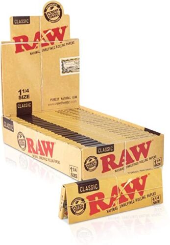 Raw 1-1/4 Natural Unrefined Rolling Papers (24CT)