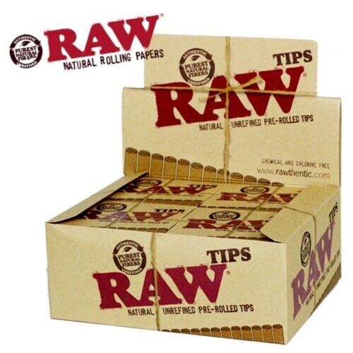 Full Box 20 Packs Raw Natural Unrefined Pre-Rolled Tips 21 Per Box  420 Total