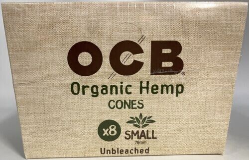 OCB Organic Hemp Unbleached Rolling Paper Cones Small 78MM Size